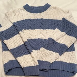 abercrombie kids Blue and Cream Striped Cozy Sweater
